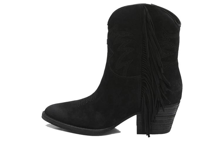 Buy (W) 黒ベルベット刺繍アッシュアンクルブーツ
(Kuro berubetto shishū asshu ankurubūtsu) FW20-M-133677-001