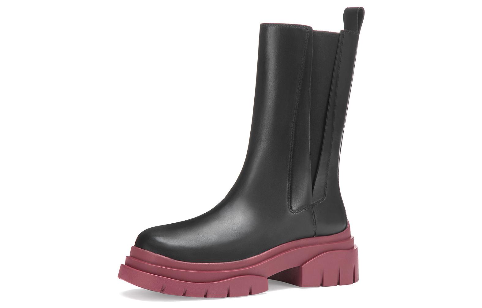 (W) Ash Chelsea Boot Mid 'Black Red Leather'