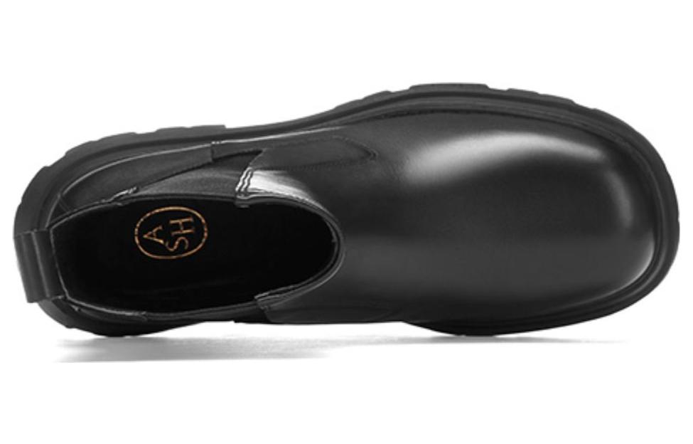 Lookbook ASH 頭層牛皮 露營 短筒 切爾西靴 女款 黑色