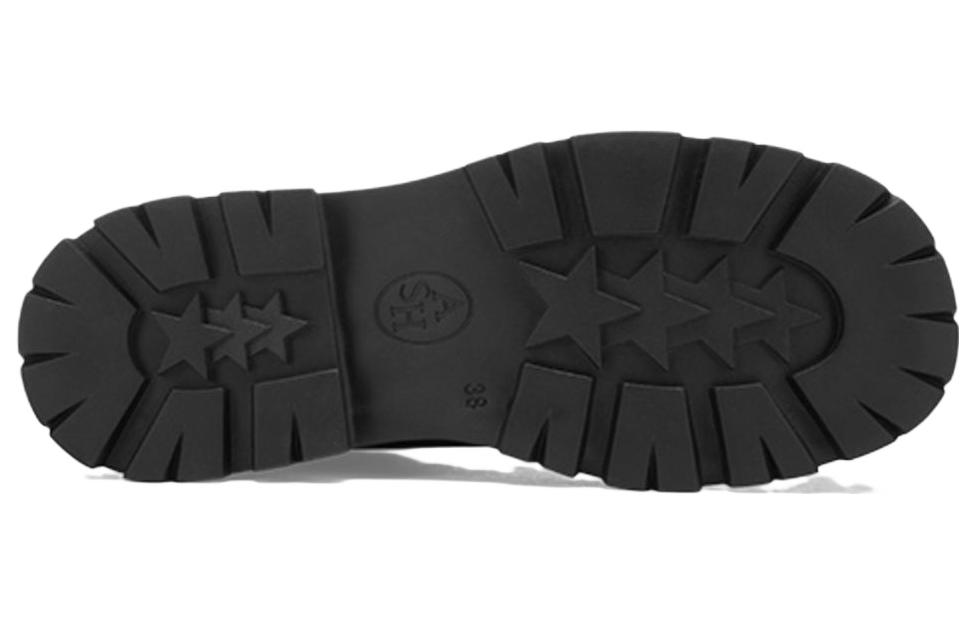 Shop ASH 頭層牛皮 露營 短筒 切爾西靴 女款 黑色