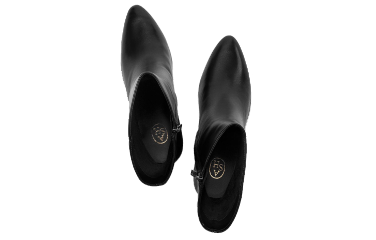 Shop (W) But 'Ash Diamond Boot Kulit Hitam dengan Tumit Tebal' FW19-M-131617-007