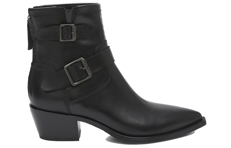 (W) Ash Double Buckle Leather Ankle Boots 'Black' 圖 2