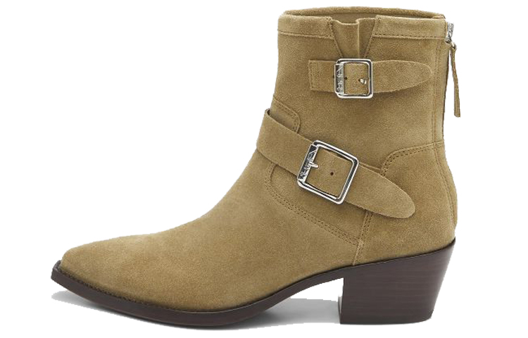 (W) Ash Double Buckle Suede Ankle Boots 'Brown'