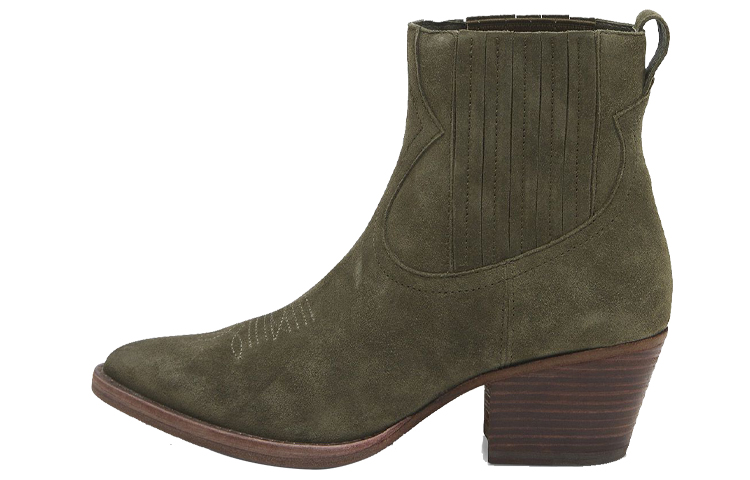 (Women) Ash Embroidered Leather Ankle Boots 'Dark Green' FW20-M-133676-004