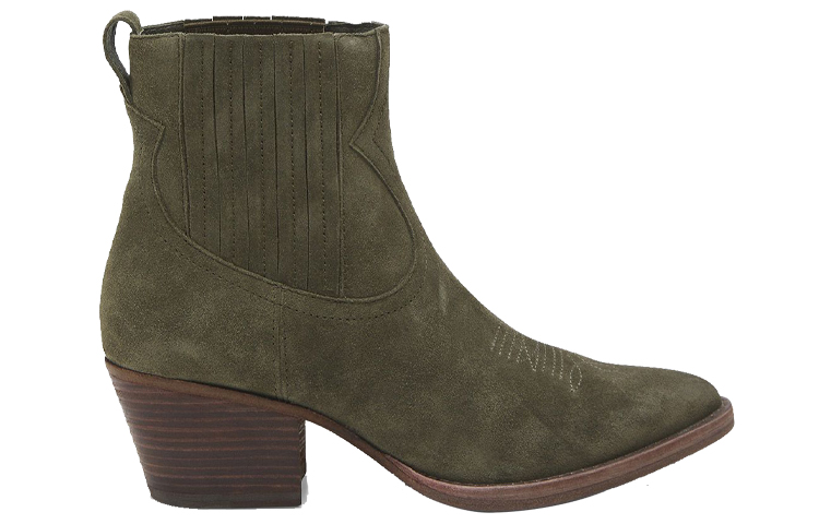 Order (Women) Ash Embroidered Leather Ankle Boots 'Dark Green' FW20-M-133676-004