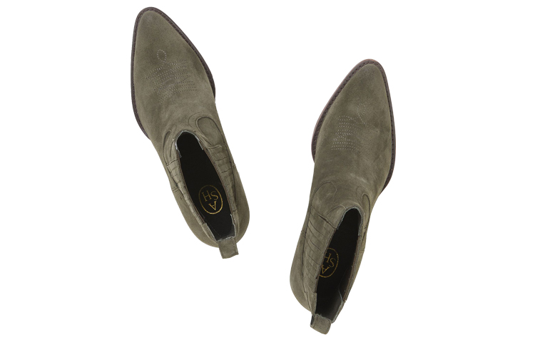 Shop (W) 다크그린 가죽 앵클부츠 (재봉 디테일) FW20-M-133676-004