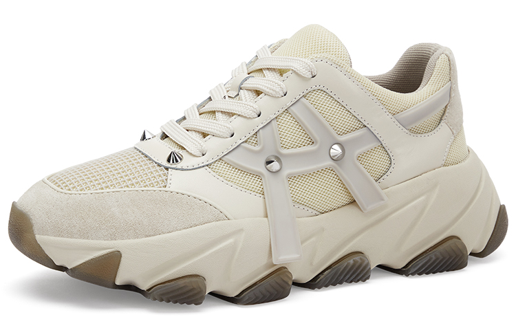 Order (W) Ash Exceed 'Sepatu Suede Patchwork Berduri Chunky Beige' SS22-S-136412-003