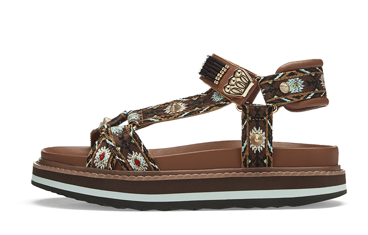 (Women) Ash Fabric Velcro Flat Rivet Roman 'Light Brown' SS23-M-137024-002