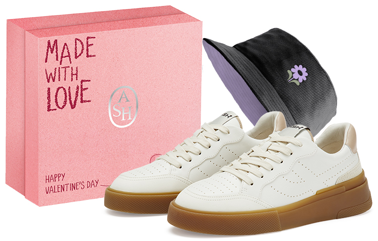 (Women) Ash Free Series Leather Sneakers 'White Contrast Limited Edition Gift Box' FW21-S-135642-002(S-BOX)