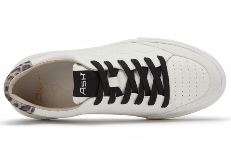 Shop ASH Free系列 豹紋印花撞色板鞋 女款 白