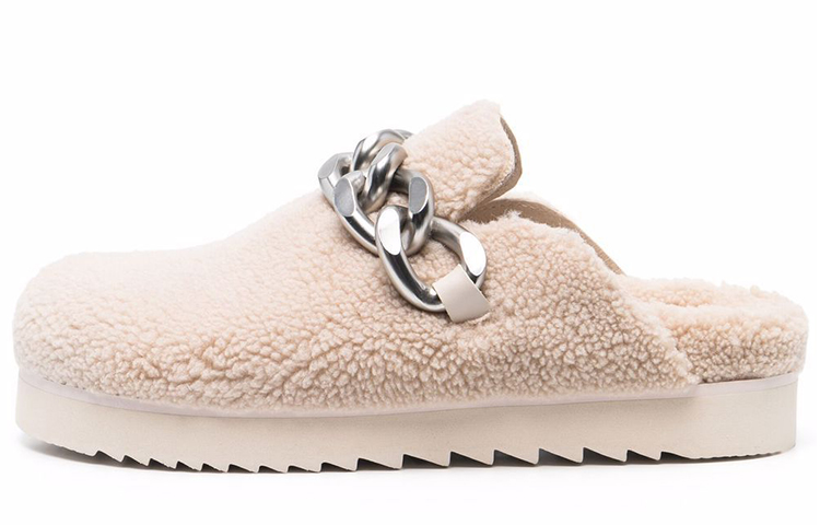 (W) Ash Ghost 'Chain Wool Fashion Slide - White'