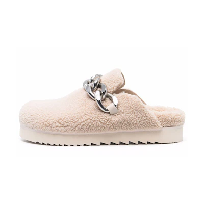 (W) Ash Ghost 'Chain Wool Fashion Slide - White'