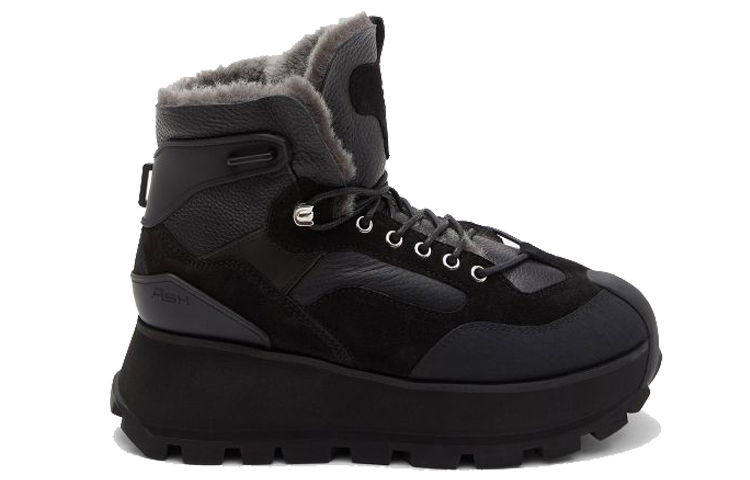 Order (W) Ash 高帮休闲厚底运动鞋 '黑色仿皮草' FW20-S-134378-001