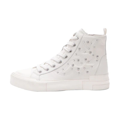 (W) Ash High Top Fashion Sneaker 'White Sheepskin'