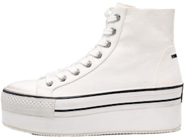 (Women) Ash Jess 'White Retro Platform Canvas' AK340F40047 (Women) Ash Jess 'White Retro Platform Canvas' AK340F40047