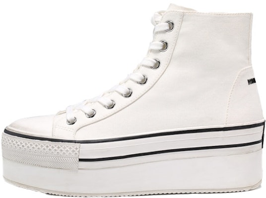 (Women) Ash Jess 'White Retro Platform Canvas' AK340F40047 Buy (Women) Ash Jess 'White Retro Platform Canvas' AK340F40047