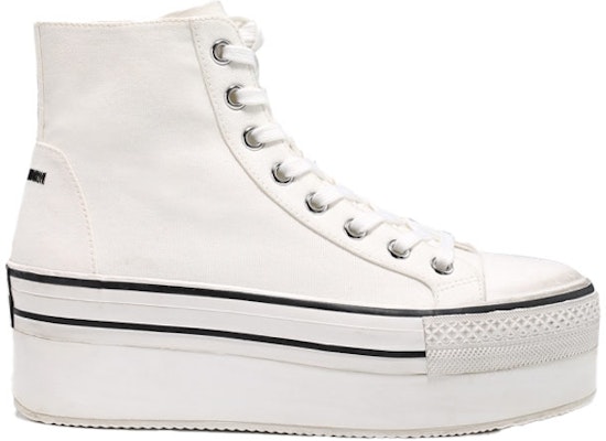(Women) Ash Jess 'White Retro Platform Canvas' AK340F40047 Order (Women) Ash Jess 'White Retro Platform Canvas' AK340F40047