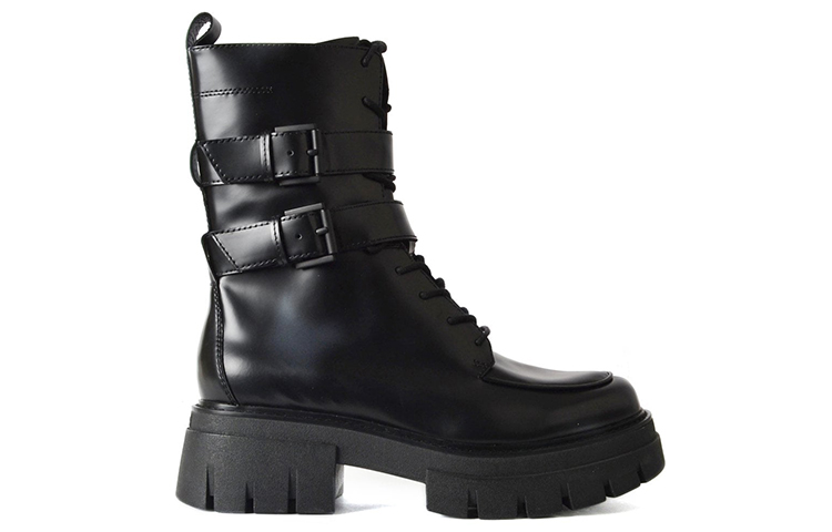 (W) Ash Lars 'Black Buckle Short Boot' 圖 2