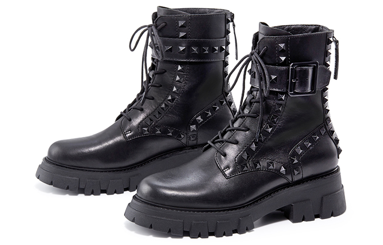 (W) Ash Lewis Studs 'Black Platform Marten Boots' 圖 3