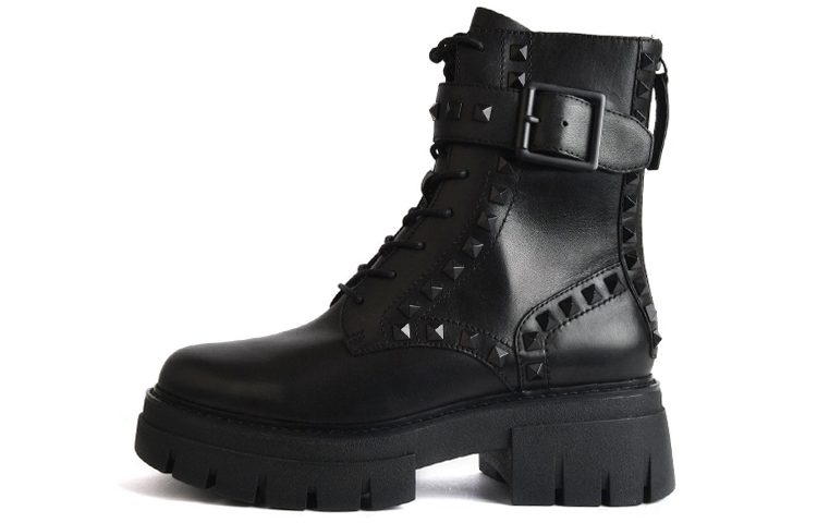 (W) Ash Lewis Studs 'Black Zip Martin Boots'