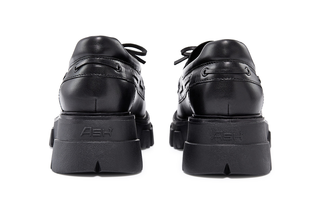 Shop (W) アッシュローファー ヴィンテージ風ラウンドトゥ黒 AK334L2207099