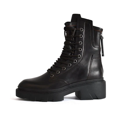 (W) Ash Madness 'Brown Zippered Platform Boots'
