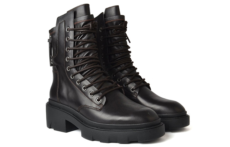 (W) Ash Madness 'Brown Zippered Platform Boots' 圖 3