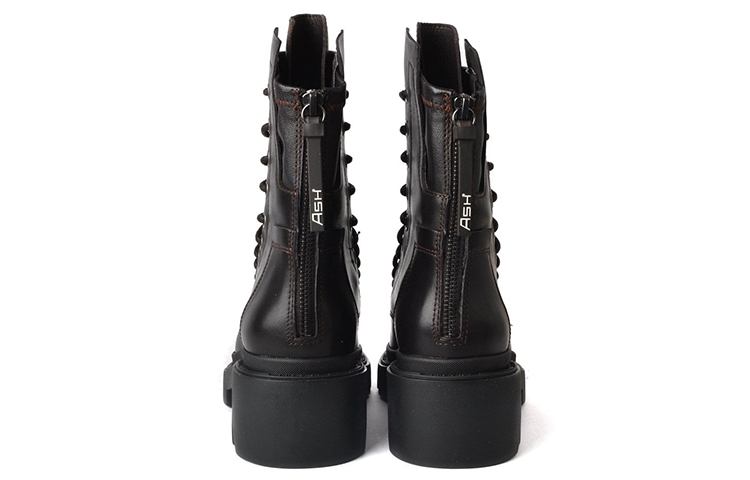 (W) Ash Madness 'Brown Zippered Platform Boots' 圖 4
