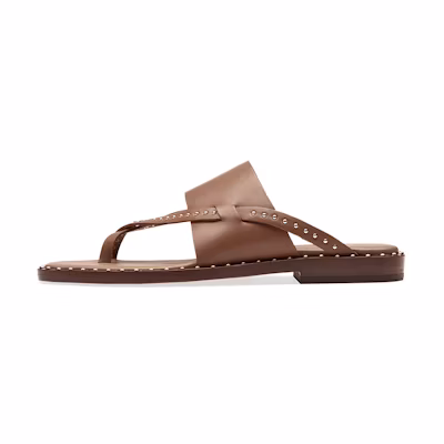(W) Ash Med Retro Slides 'Studded Metal Leather Brown'
