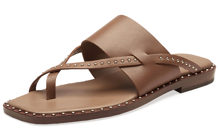 (W) Ash Med Retro Slides 'Studded Metal Leather Brown' 圖 2