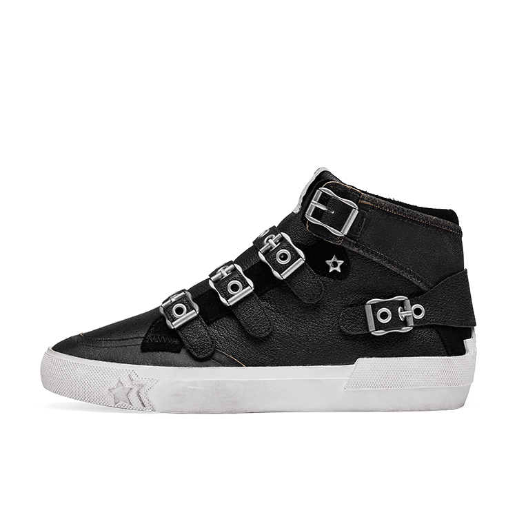 (Women) Ash Moonlight Buckle Series Black High-Top Fashion Sneakers. FW24-S-139267-001