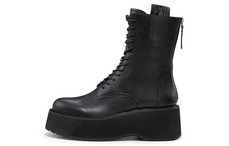 (Women) Ash Nirvana 'Black Leather Platform Boot' AK324L2206399