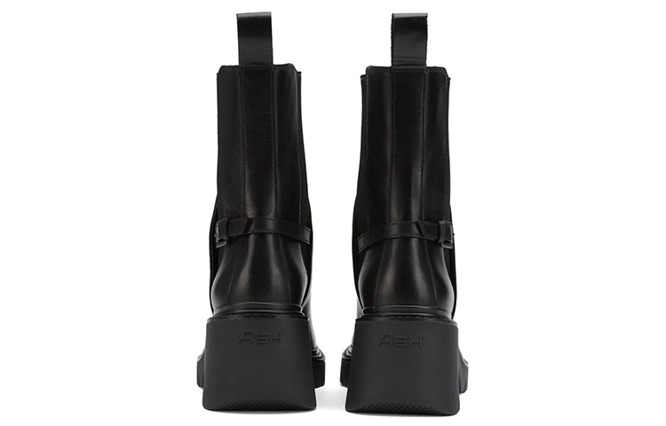 (W) Ash Oxford 'Black Chunky Heel Leather Chelsea' 圖 4