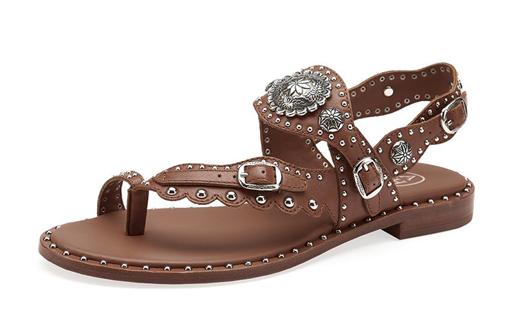 (W) Ash Pampa Brown 'Retro Metallic Roman T-Strap Thong Sandal' 圖 3
