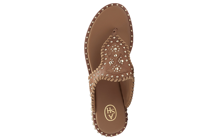 (W) Ash Phedra 'Retro Studded Gold Leather Thong Sandal' 圖 4
