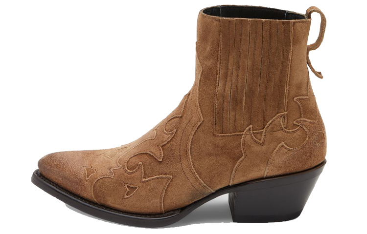 (W) Ash Phoenix 'Floral Print Leather Boot Brown'