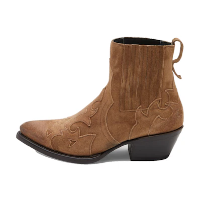 (W) Ash Phoenix 'Floral Print Leather Boot Brown'