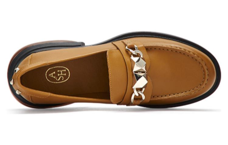 Lookbook ASH 皮革 復古氣墊 厚底鞋 4cm 女款 棕色