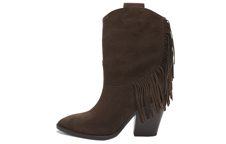 (W) Ash Retro Tassel Suede Ankle Boots 'Dark Mocha'