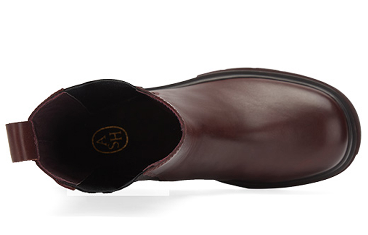 Lookbook ASH Storm 皮革 厚底休閒切爾西靴 女款 酒紅色