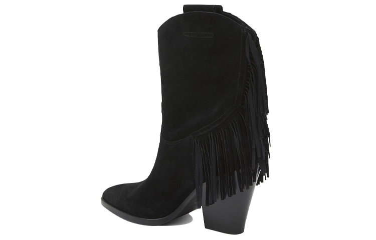 Lookbook (Women) Ash Tassel Suede Retro Casual Ankle Boot 'Black' FW20-M-133965-001