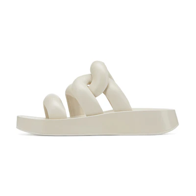 (W) Ash Versus 'Apricot CMFT Leather Platform Slides'
