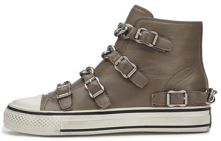 (Women) Ash Vertigo 'Grey Brown Chain Buckle Leather High-Top' FW21-V-135565-002