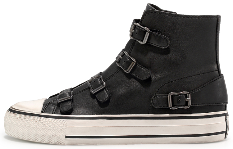 (Women) Ash Virgin 'Black Leather High-Top Wedge Sneakers' SS20-V-132212-001