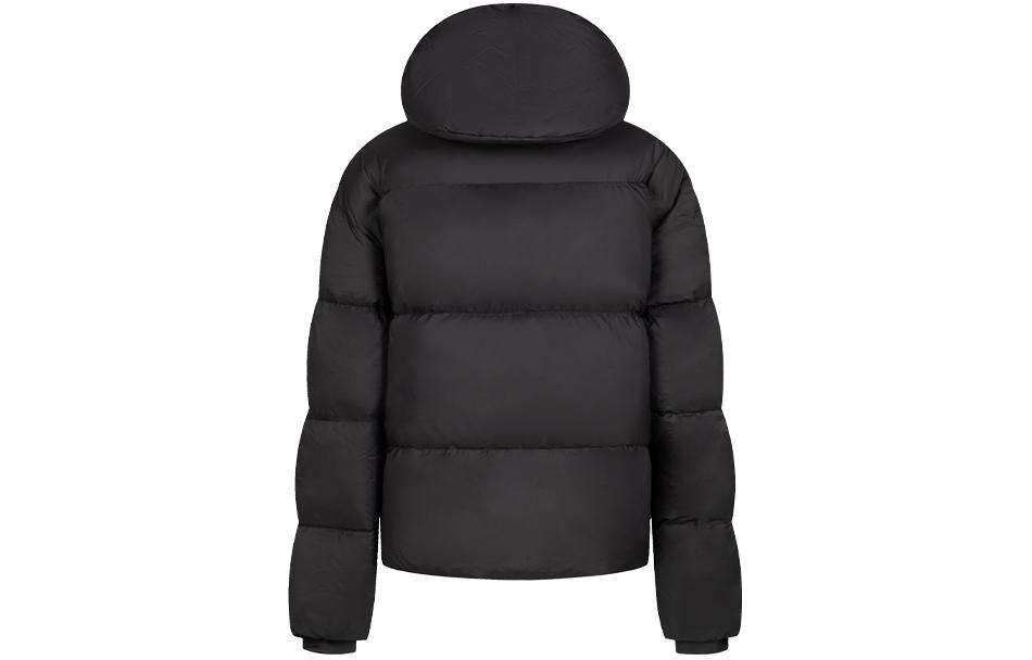 Lookbook (W) 아식스 블랙 방풍 후드 다운 재킷 캐주얼 따뜻한 코트. 2032C936-001