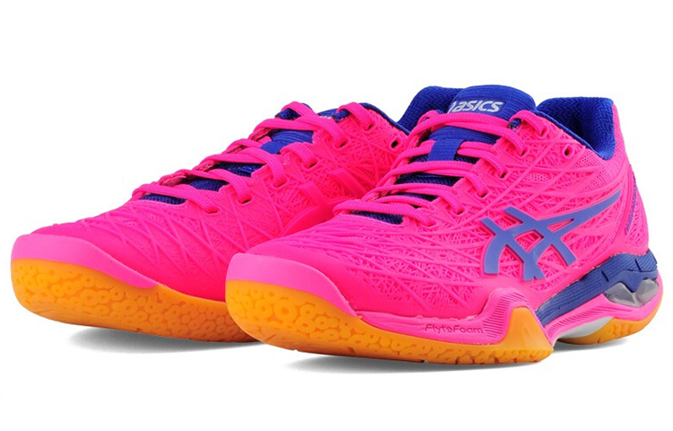 Lookbook Asics羽毛球控制FF女款 粉藍 跑步鞋