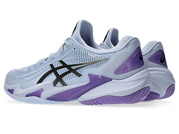 Lookbook (W) ASICS Court FF 3 Night Energy (All Court) Blauw Fade/Gunmetal. 1042A332-400