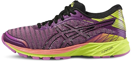 (Women) ASICS Dynaflyte Black Safety Yellow 'Purple' T6F8Y-3390 (Women) ASICS Dynaflyte Black Safety Yellow 'Purple' T6F8Y-3390