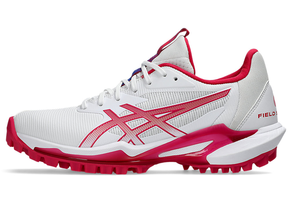 Cheap (Women) ASICS Field Speed FF 2 Soccer Cleats White/Bright Rose 1112A056-100