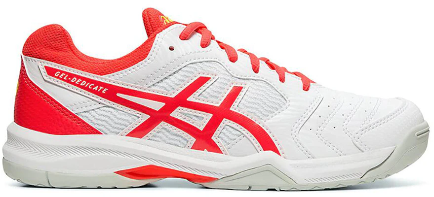 (W) ASICS Gel-Dedicate 6 ''Wit Rood Grijs'' 1042A067-102 Order (W) ASICS Gel-Dedicate 6 ''Wit Rood Grijs'' 1042A067-102